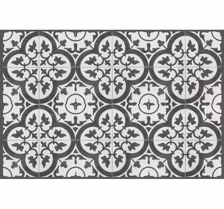Store enrouleur gris motif carreaux hydrauliques - TenStickers