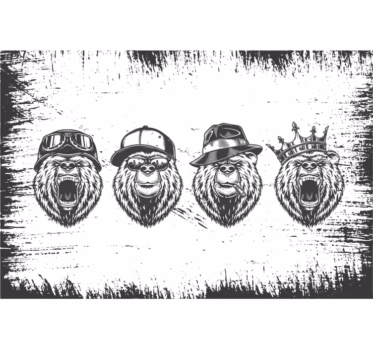Store enrouleur gris motif ours style vintage - TenStickers