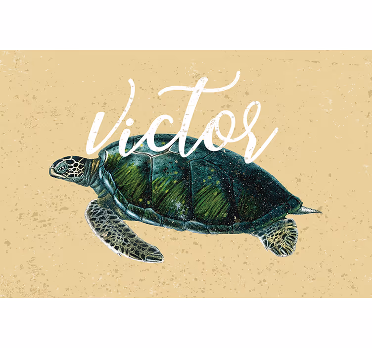 Store enrouleur beige tortue de mer avec prénom - TenStickers