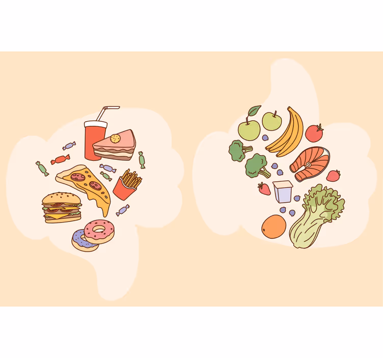 Store enrouleur beige motif alimentaire stylisé - TenStickers