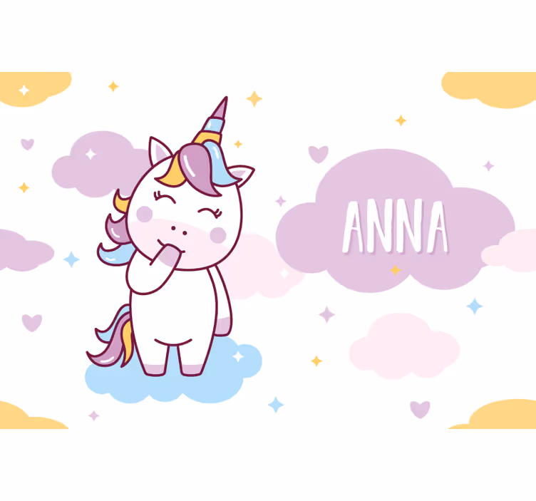 Store enrouleur noir pour enfants personnalisable licorne - TenStickers