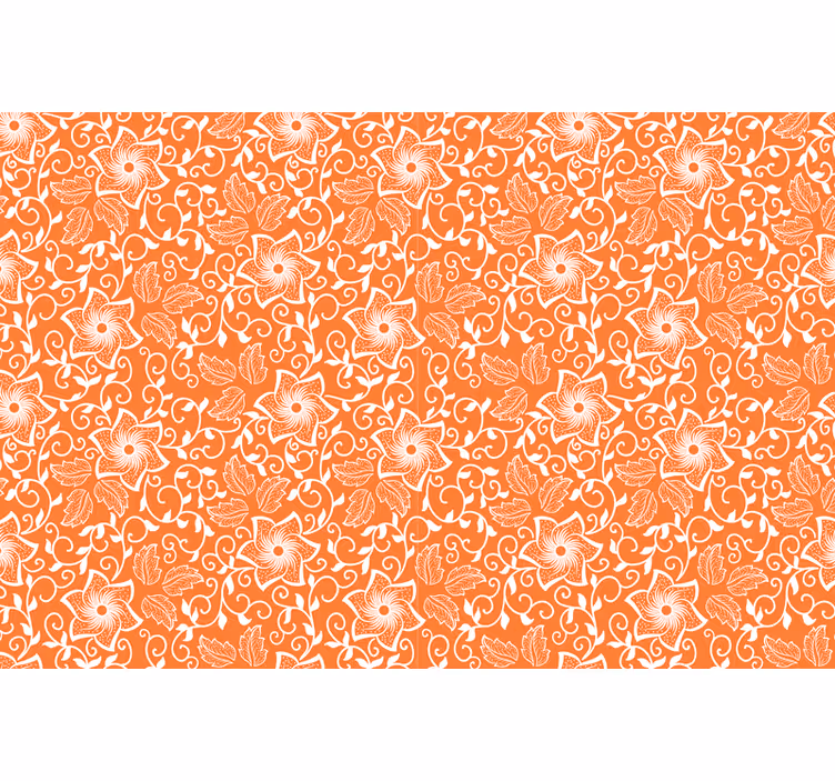 Store enrouleur orange fleurs paisley - TenStickers