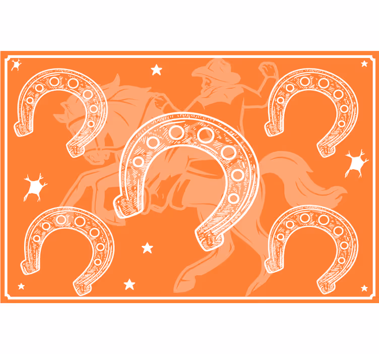 Store enrouleur orange fer à cheval - TenStickers