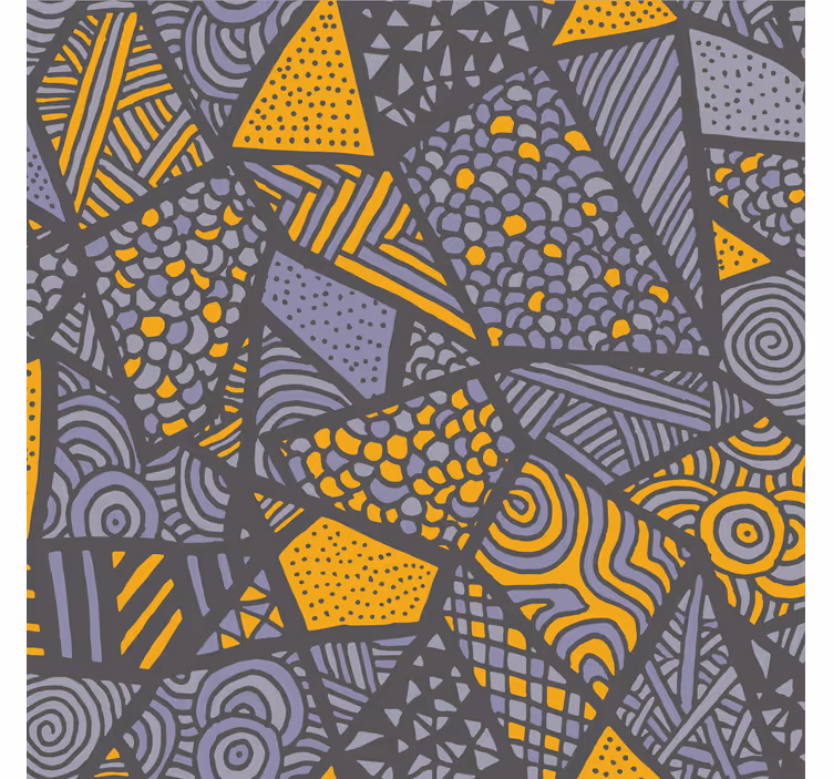 Store enrouleur bureaux triangles gris et jaune - TenStickers
