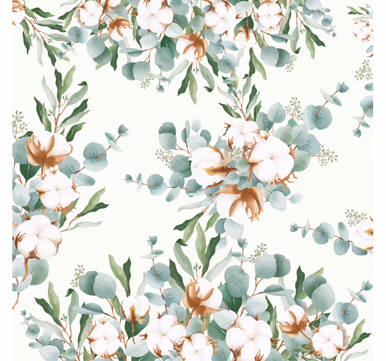 Store enrouleur salon plantes en coton style shabby chic - TenStickers