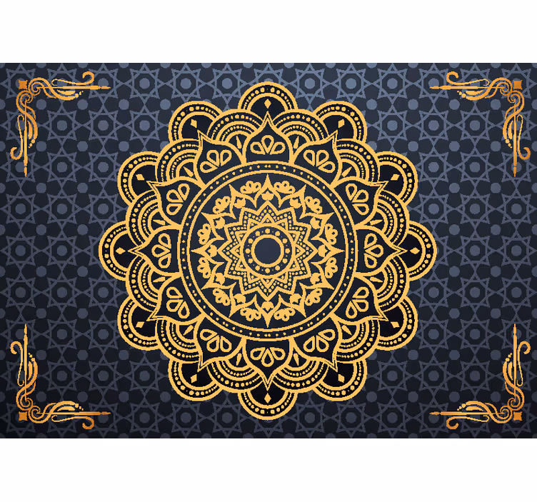 Store enrouleur chambre mandala doré - TenStickers