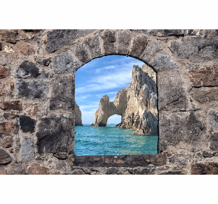 Store enrouleur chambre pierres méditerranéennes océan - TenStickers
