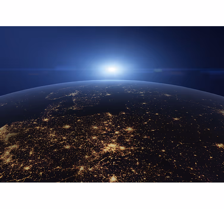 Store enrouleur chambre terre vue de l'espace - TenStickers