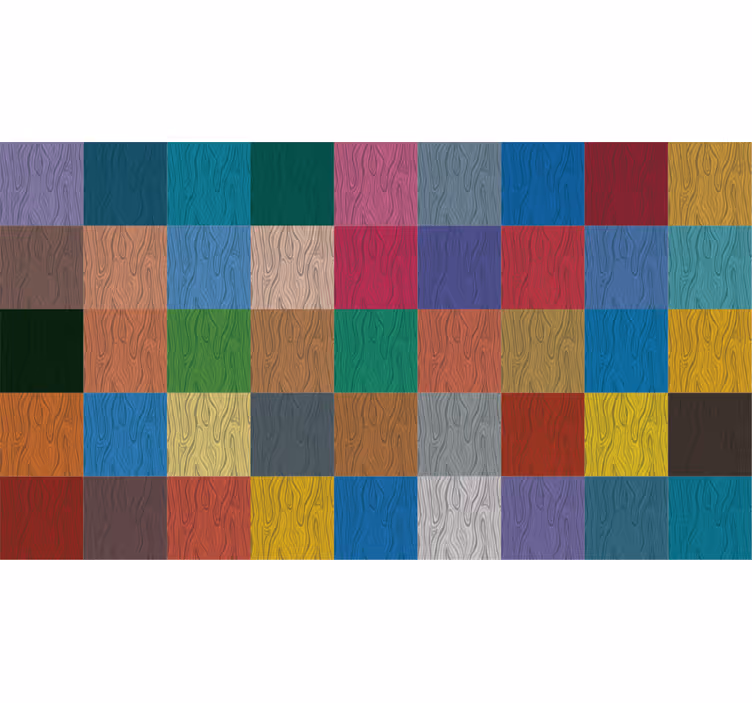 Store enrouleur chambre tapis vinyle blocs colorés - TenStickers