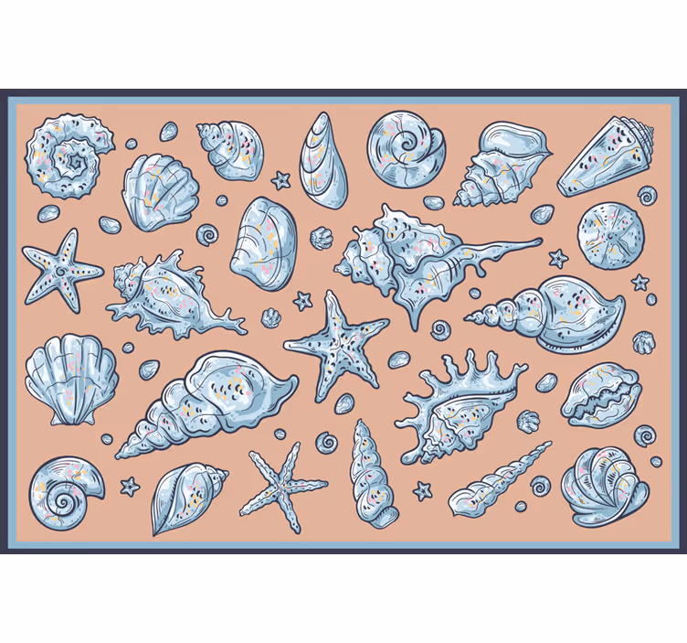Store enrouleur chambre croquis de coquillages - TenStickers