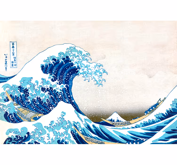 Store enrouleur salon vague de kanagawa - TenStickers