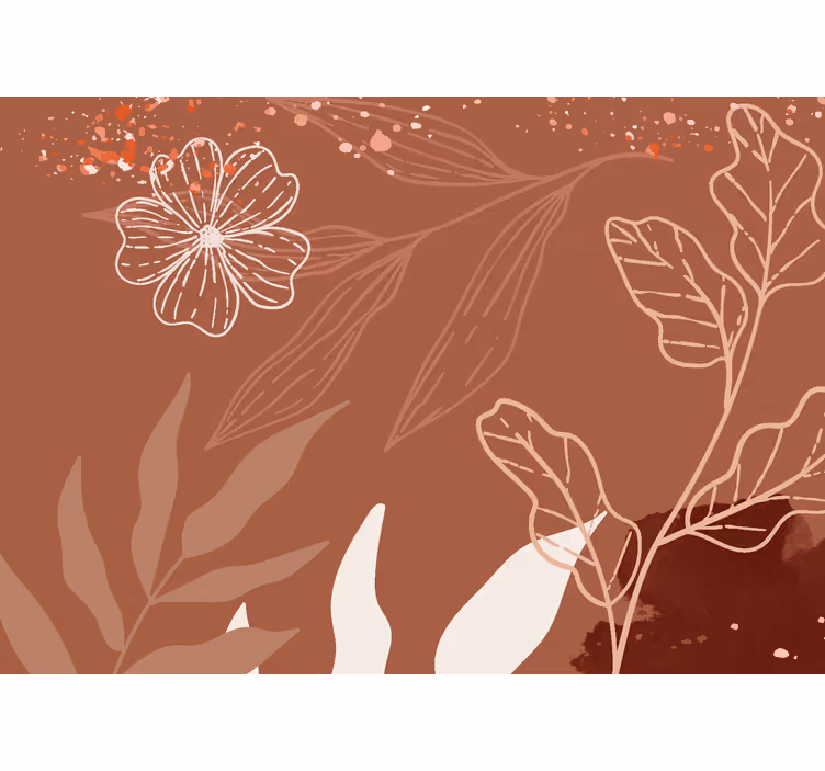 Store enrouleur salon design feuilles minimalistes - TenStickers