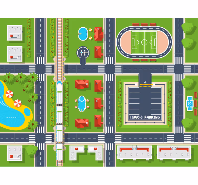 Store enrouleur chambre enfant parking avec nom - TenStickers