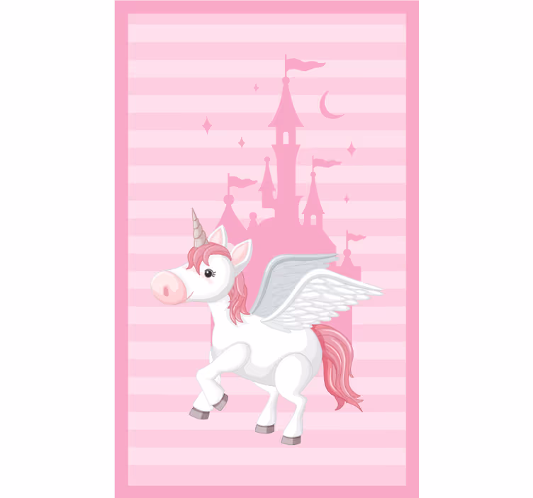 Store enrouleur chambre enfant licorne et château princesse - TenStickers