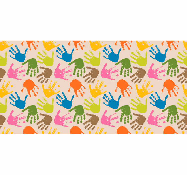 Store enrouleur chambre enfant mains aquarelle beige - TenStickers