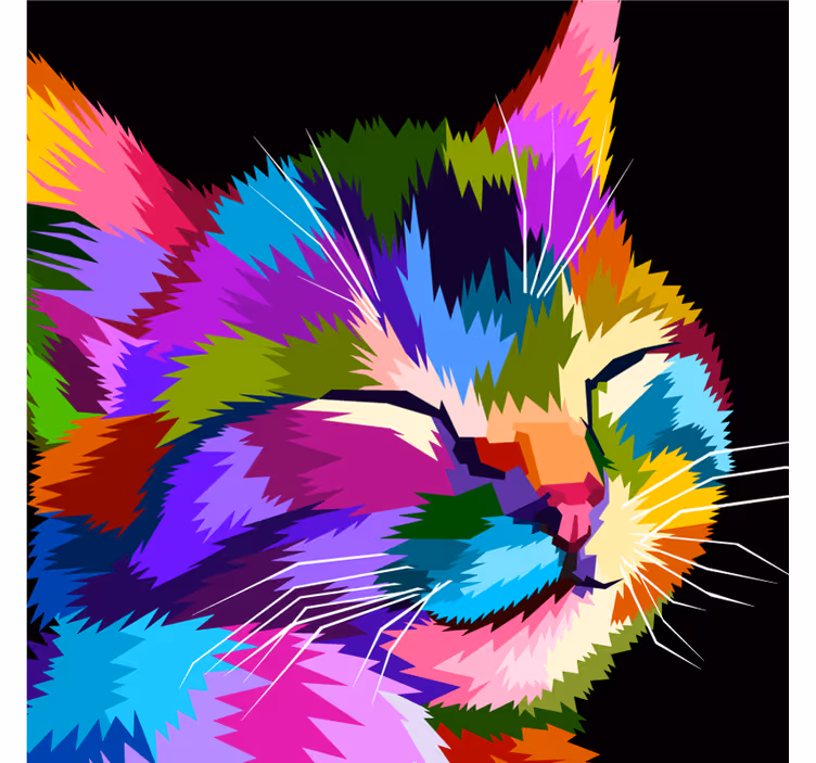 Store enrouleur chambre enfant portrait de chat coloré - TenStickers