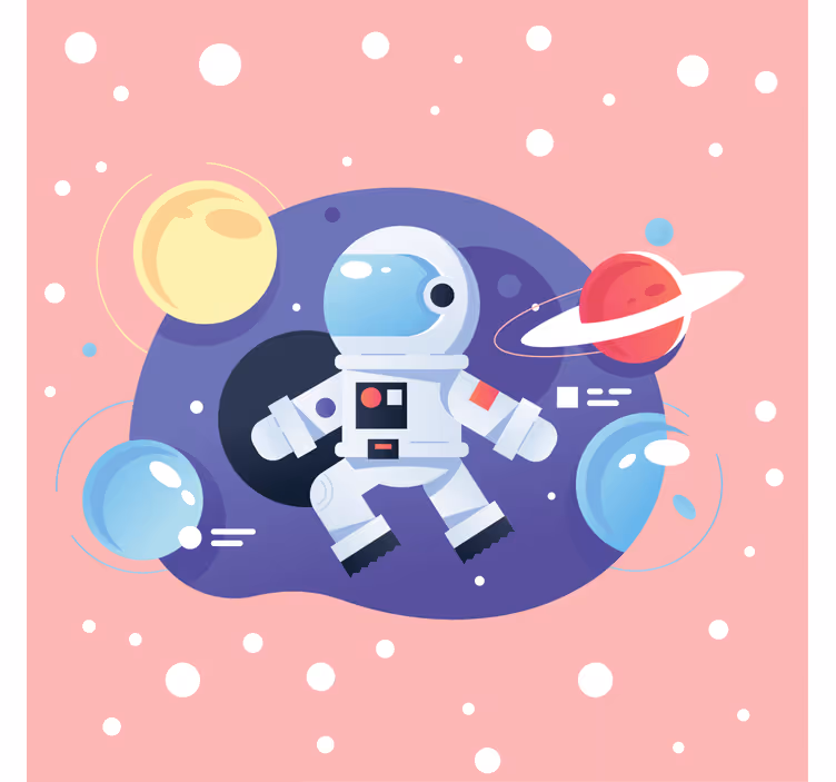 Store enrouleur chambre enfant symboles de spationautes - TenStickers