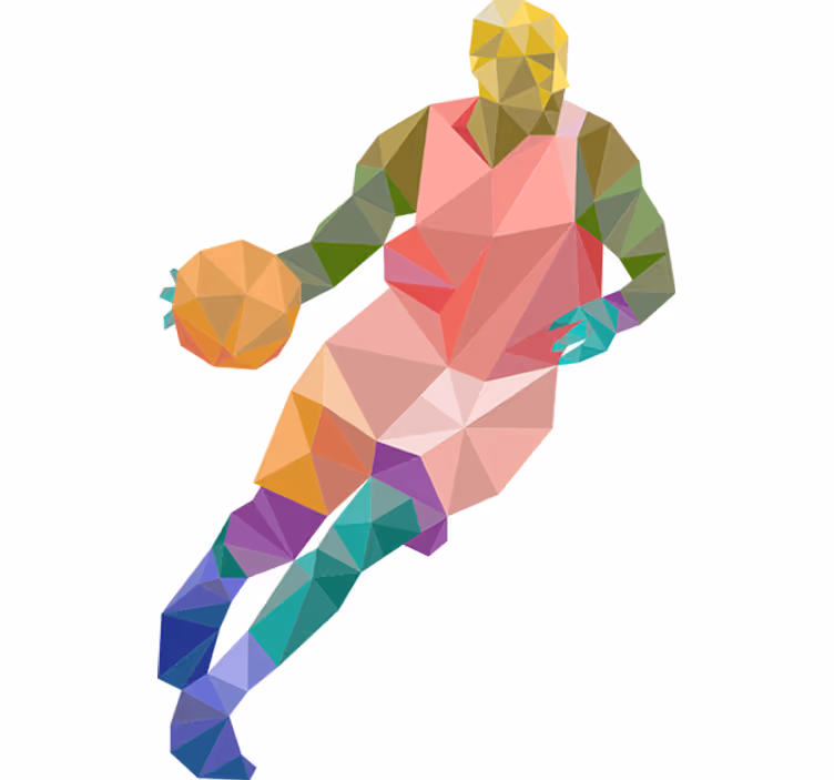 Store enrouleur chambre ado ballon de basket origami - TenStickers