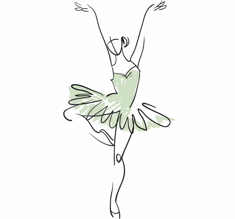 Store enrouleur chambre ado esquisse de ballerine - TenStickers
