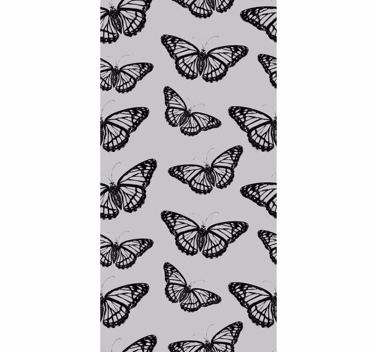 Store enrouleur chambre ado ailes de papillon noir et blanc - TenStickers