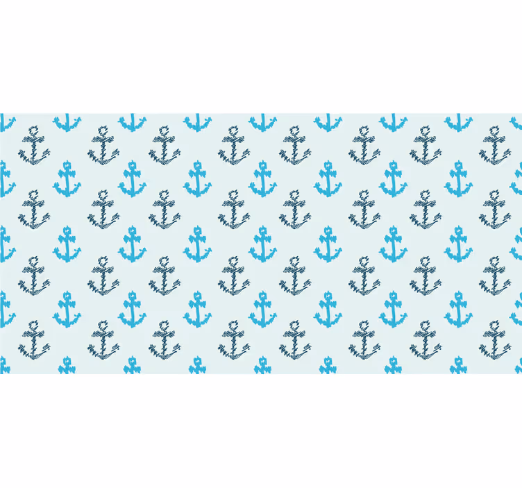Store enrouleur chambre ado motif ancres bleues déformées - TenStickers