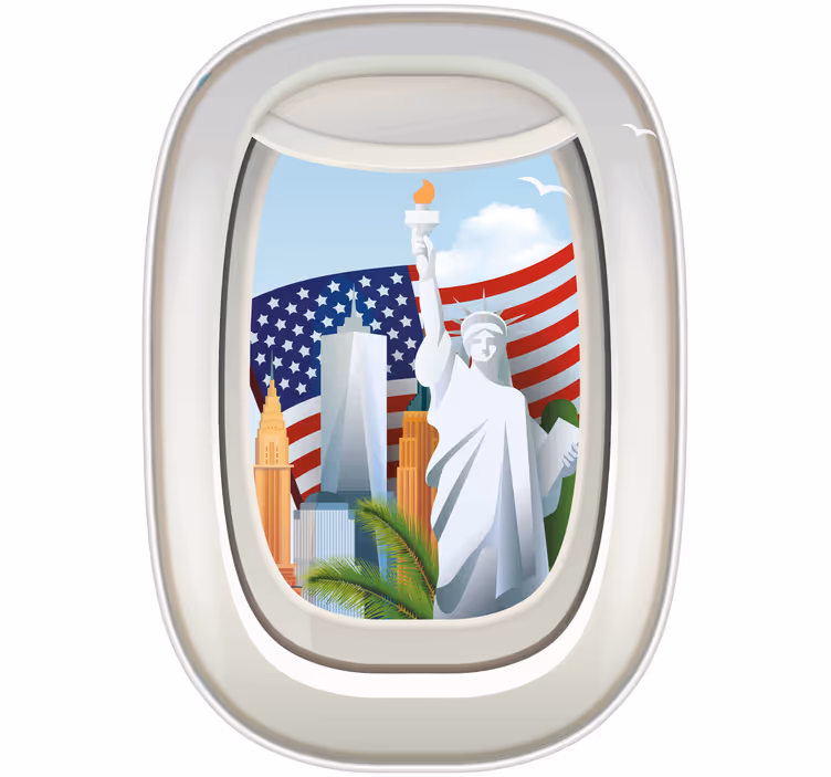 Store enrouleur chambre ado vue d'amérique par avion - TenStickers