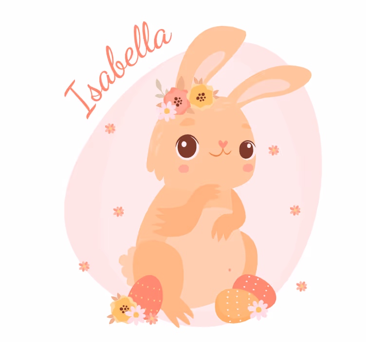 Store enrouleur chambre ado prénom personnalisé lapin - TenStickers