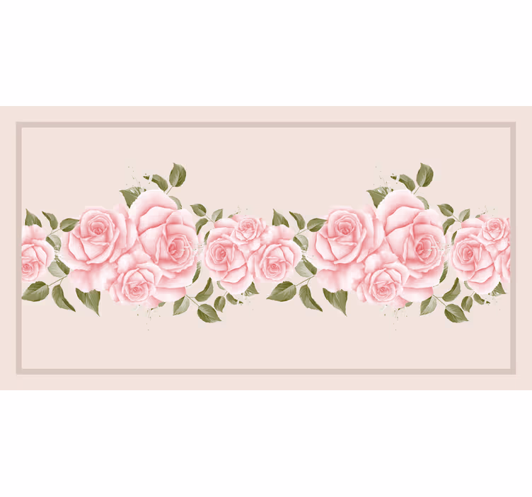 Store enrouleur beige motif rose vintage - TenStickers