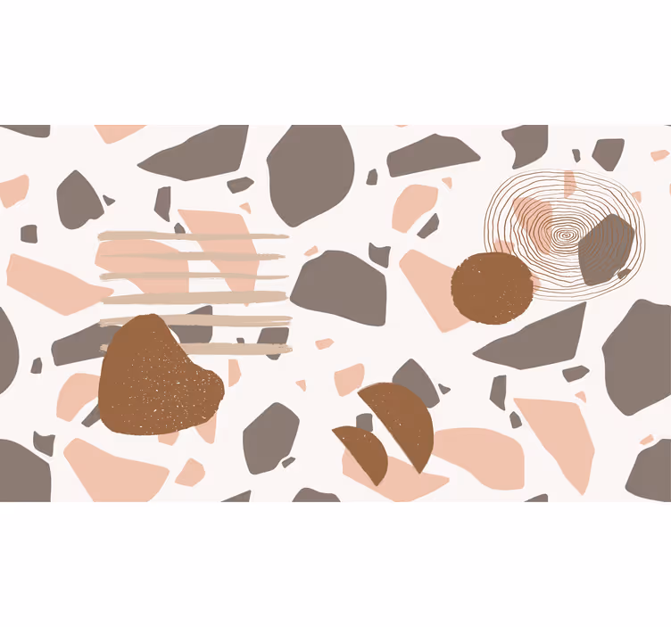Store enrouleur blanc terrazzo pastel avec motifs - TenStickers