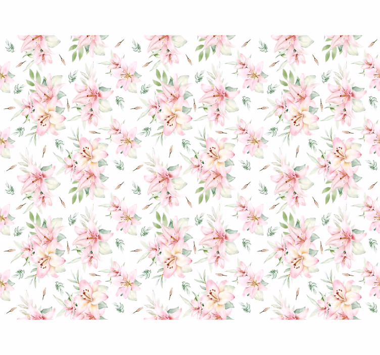 Store enrouleur blanc design floral de nénuphars roses - TenStickers