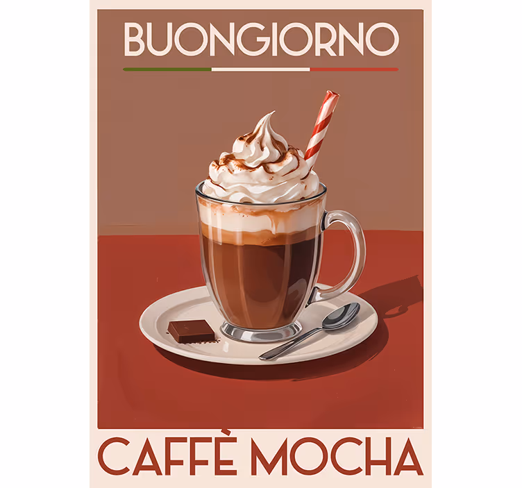 Store enrouleur vintage café moka - TenStickers