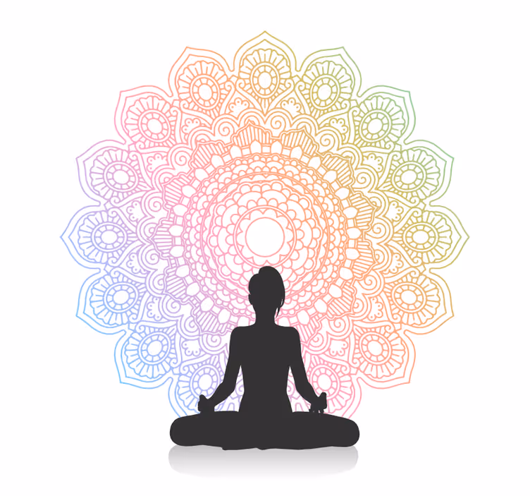 Store enrouleur salle de bain mandala yoga arc-en-ciel - TenStickers