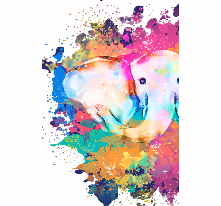 Store enrouleur salle de bain éléphant coloré vif - TenStickers