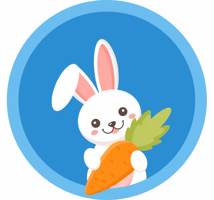 Store enrouleur amusant lapin avec une oreille levée - TenStickers