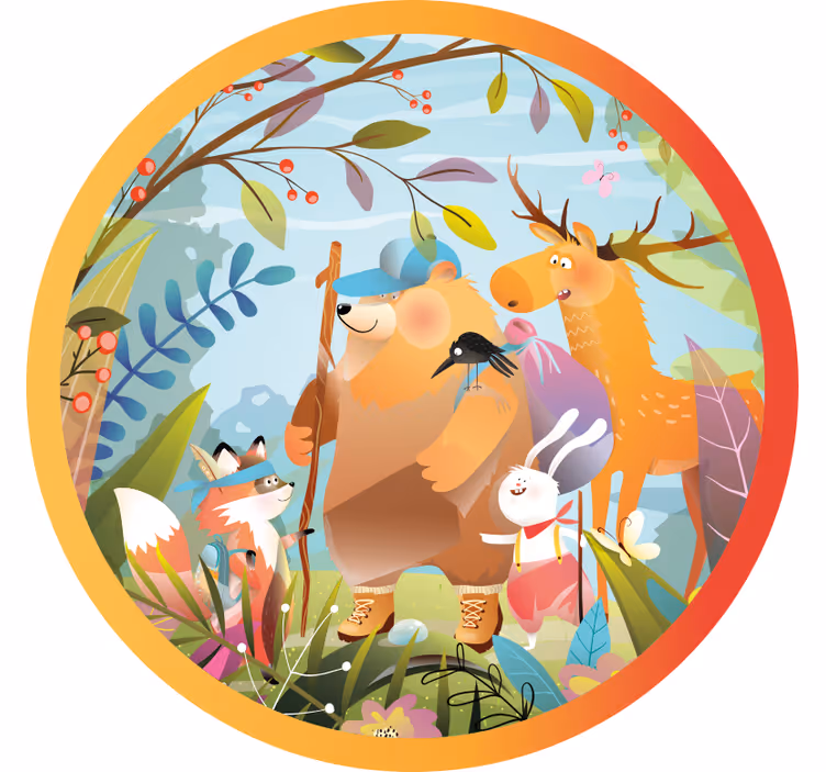 Store enrouleur amusant amis des animaux en forêt - TenStickers