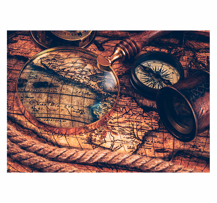 Store enrouleur carte du monde peinture marron - TenStickers