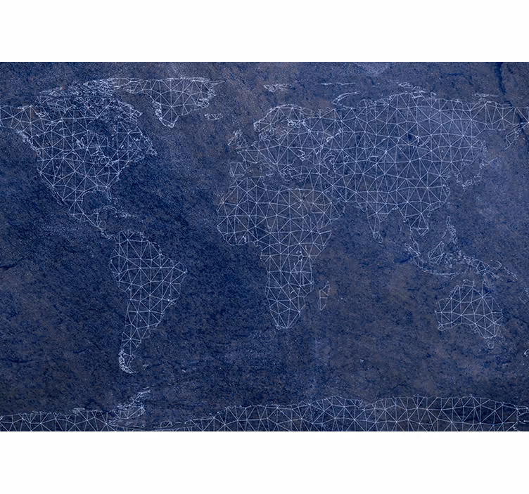 Store enrouleur carte du monde carte du monde bleue - TenStickers