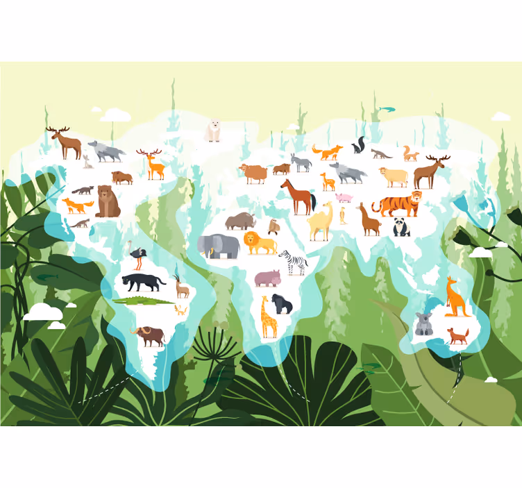 Store enrouleur carte du monde pour enfants - TenStickers