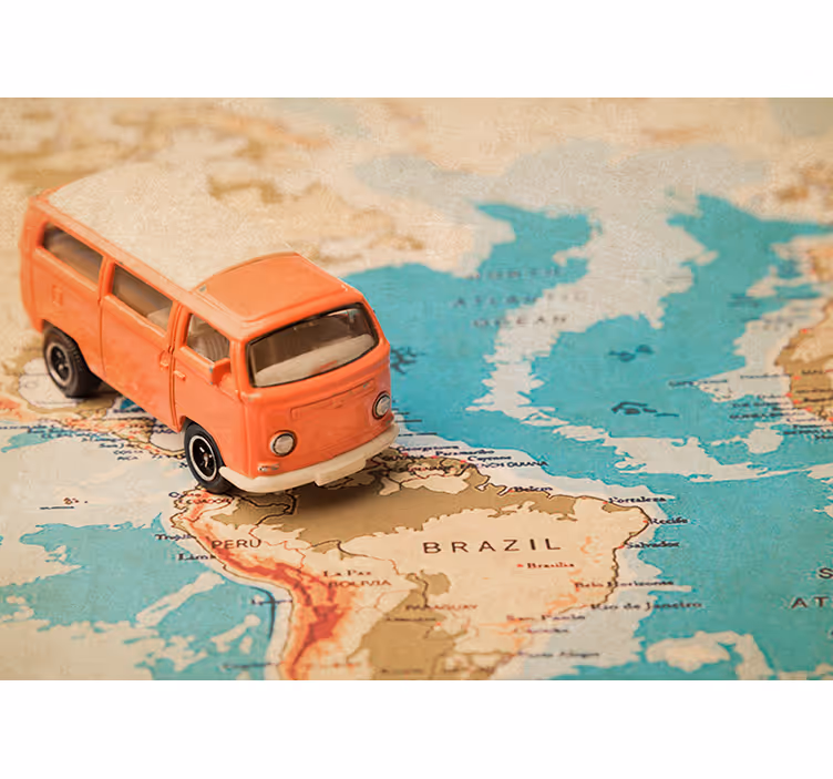 Store enrouleur carte du monde caravane sur carte - TenStickers