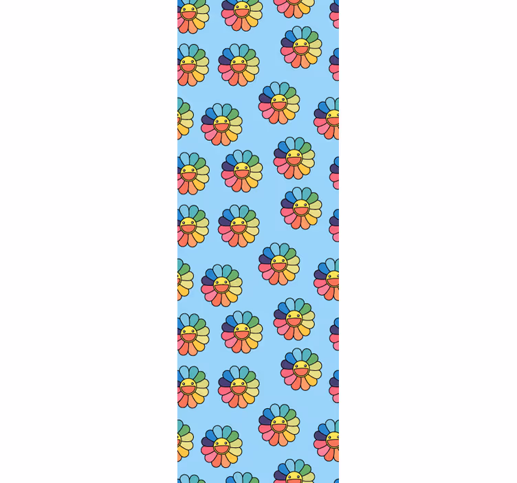 Store enrouleur chambre ado fleurs colorées souriantes - TenStickers