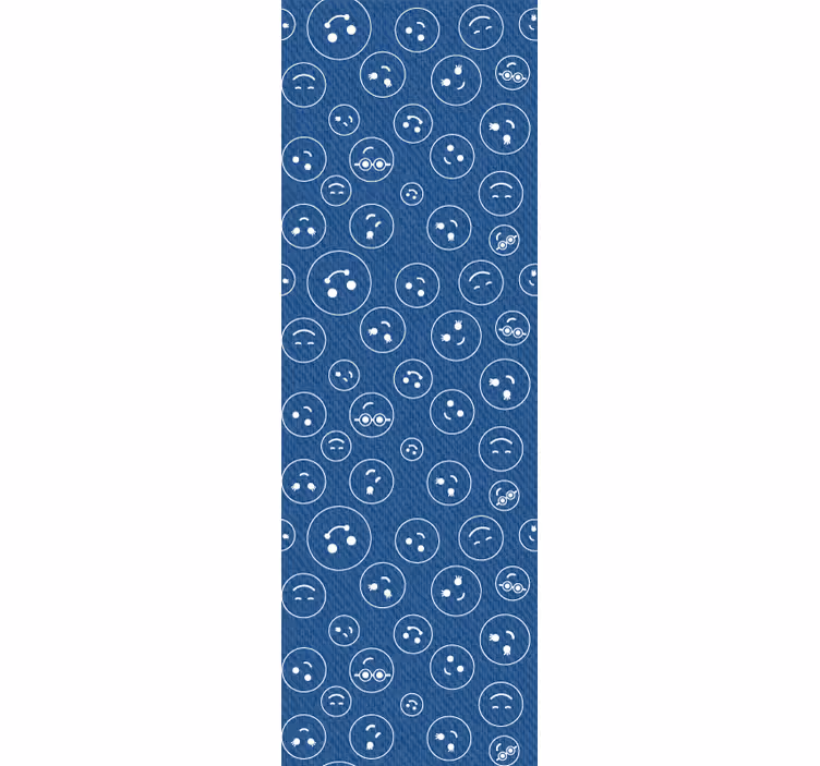 Store enrouleur chambre ado visages souriants bleu marine - TenStickers