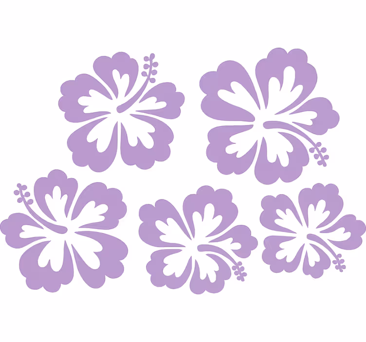 Store enrouleur chambre couple silhouette de fleurs hibiscus - TenStickers