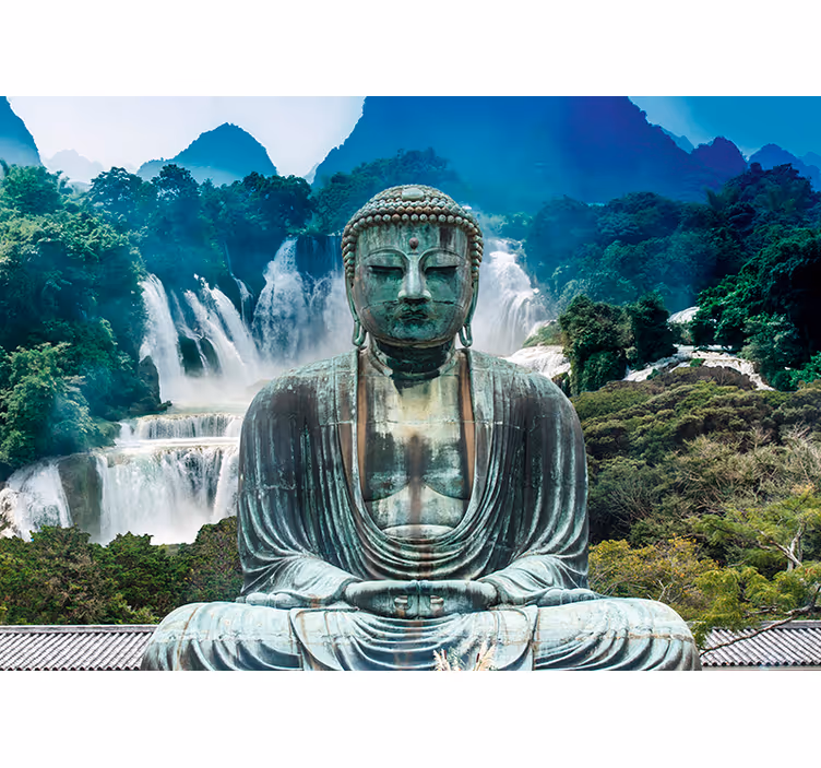 Store enrouleur motif zen cascade apaisante bouddha - TenStickers