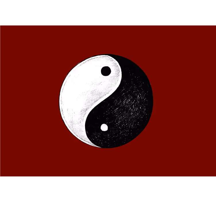 Store enrouleur motif zen murale chambre yin yang rouge - TenStickers