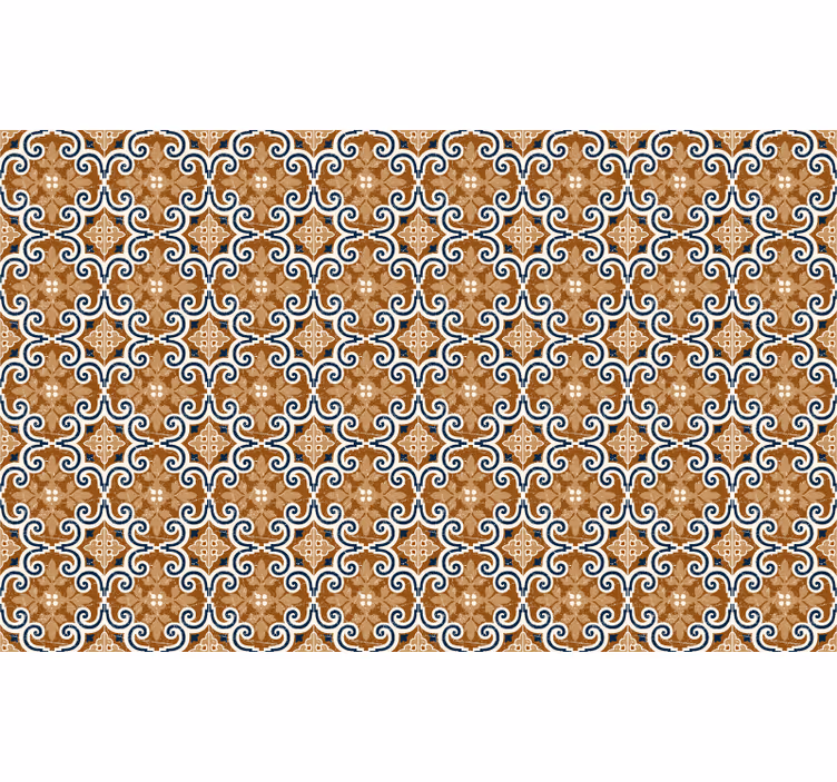 Store enrouleur marron carreaux style ciment - TenStickers