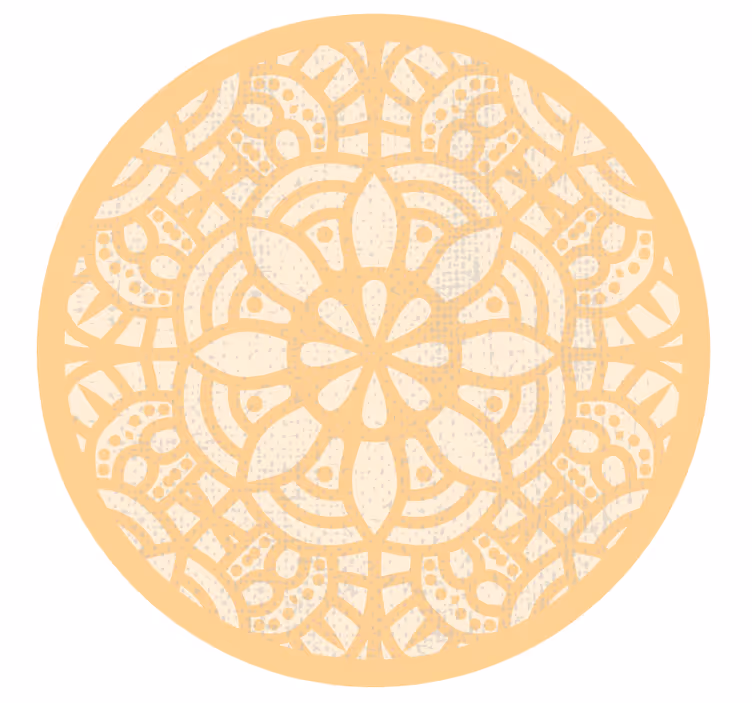 Store enrouleur marron tapis vinyle rond beige - TenStickers