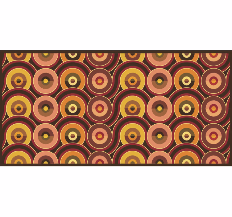 Store enrouleur marron motifs ronds rétro années 70 - TenStickers