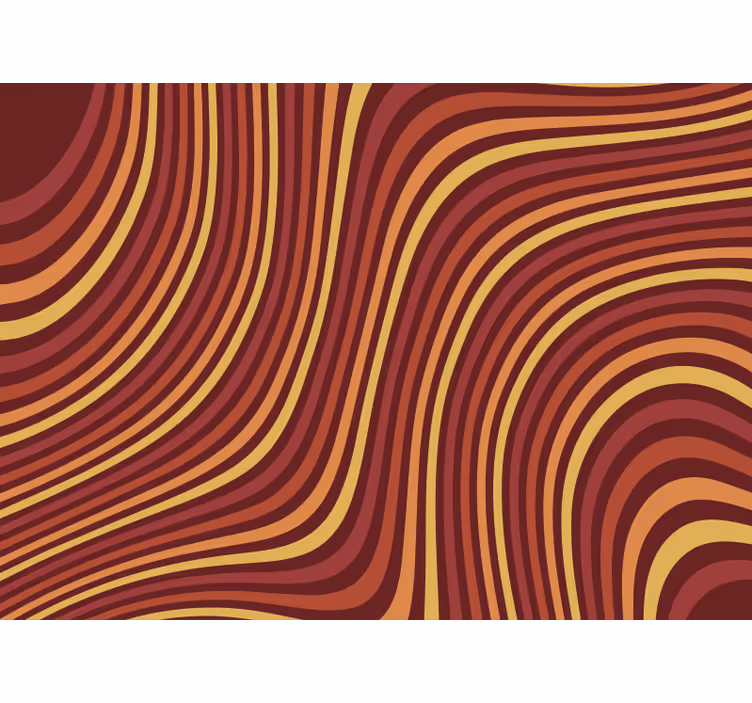Store enrouleur marron vagues arc-en-ciel années 70 - TenStickers