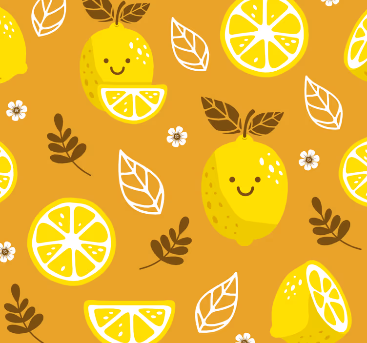 Store enrouleur orange citrons souriants - TenStickers