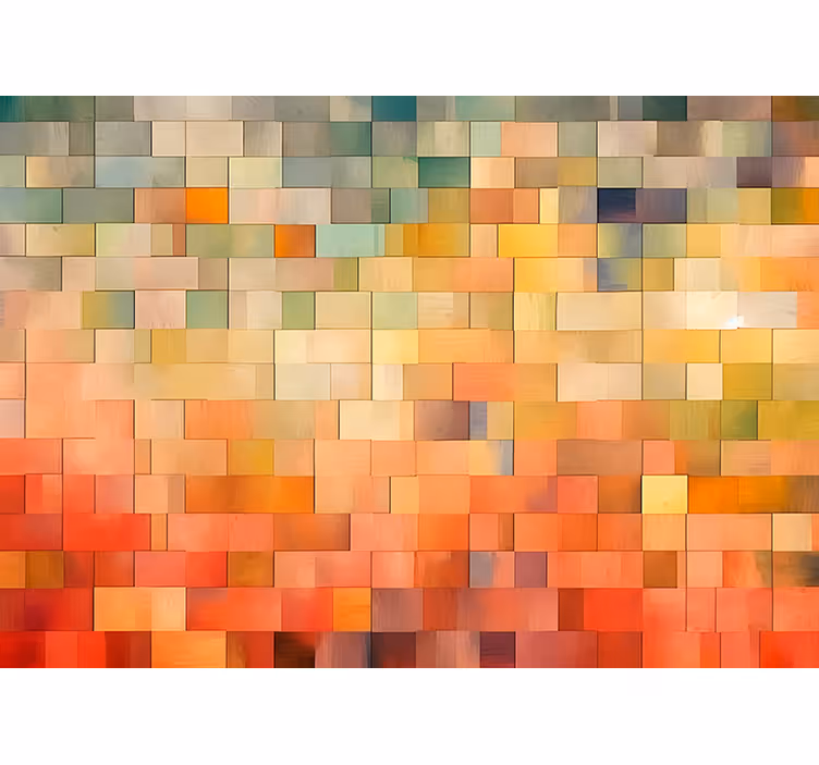 Store enrouleur orange carrés de couleur - TenStickers